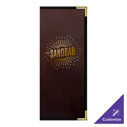 H. Risch, Inc. 4 1/4" x 11" Menu Cover w/ Interior Pockets – item 759LDP3V41WI image 2