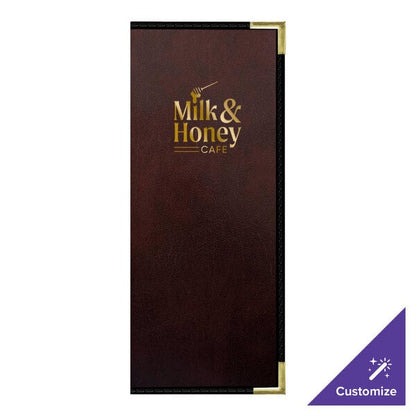 H. Risch, Inc. 4 1/4" x 11" Menu Cover w/ Interior Pocket – item 759LP10V41WI image 2