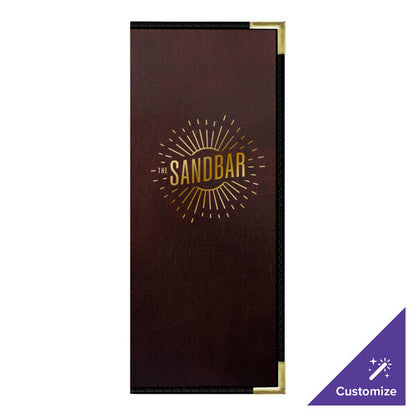 H. Risch, Inc. 4 1/4" x 11" Menu Cover w/ Interior Pockets – item 759LDP4V41WI image 2
