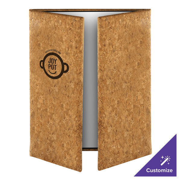 4 1/4" x 11", 8 1/2" x 11" Customizable Cork Menu Cover – item 659CO55CNC image 2
