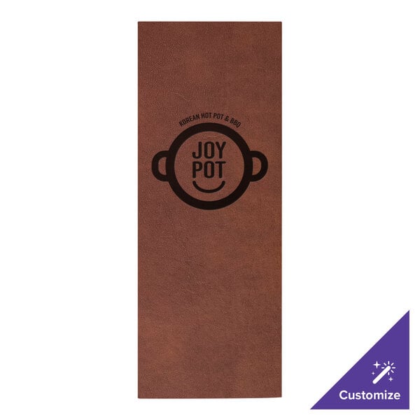 H. Risch, Inc. 4 1/4" x 11" Menu Cover w/ Picture Corners – item 759LHC2V41BR image 2