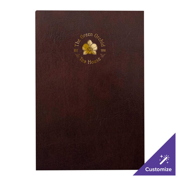 H. Risch, Inc. 11" x 17" Wine Tuxedo Leather Menu Board – item 759MMBLT17WI image 2