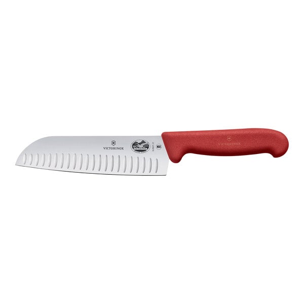 Victorinox 7" Santoku Knife w/ Red Fibrox Handle 5.2521.17 – item 3535252117