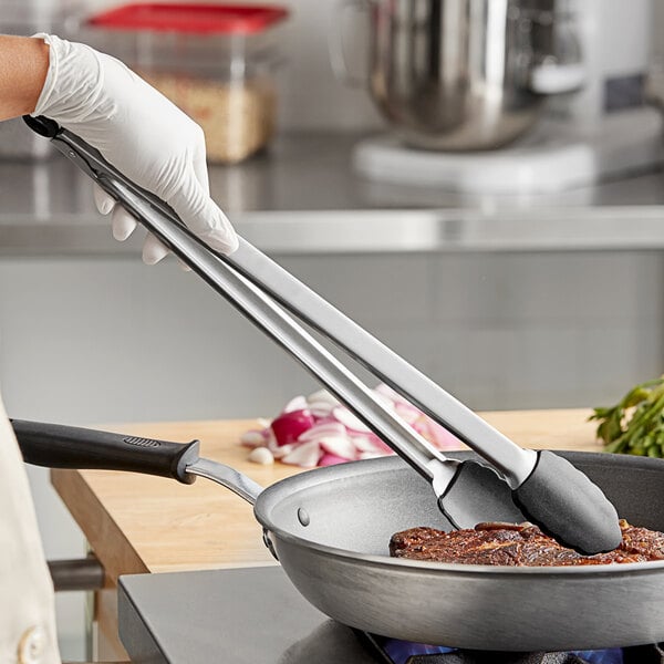 TableCraft 4016BK 16" Silicone Tip Locking Tongs – item 9224016BK image 2