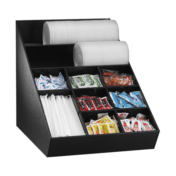 Dispense-Rite Polystyrene Wide Condiment Organizer WLO-1B – item 679WLO1B