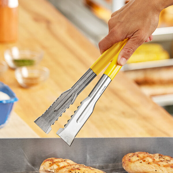 Fourte 9 1/2" Coated Handle Grill Grip Tongs – item 483CGRT9YL image 2