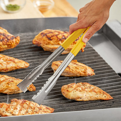 Fourte 12" Coated Handle Grill Grip Tongs – item 483CGRT12YL image 2