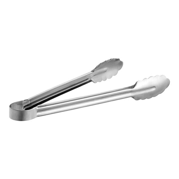 Choice 12" Heavy-Duty One-Piece Scalloped Tongs – item 407OPUT12