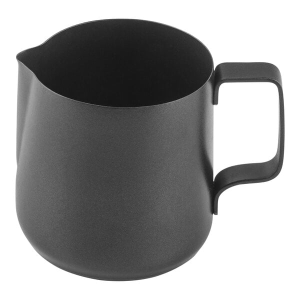 Tablecraft 14 oz. Black Stainless Frothing Pitcher – item 80812060