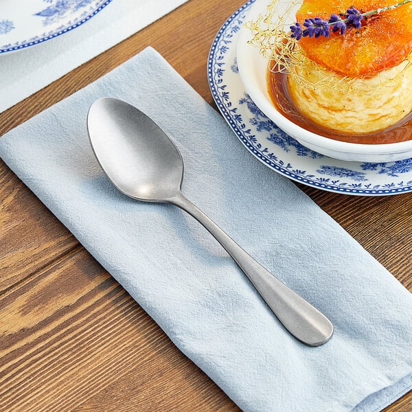 Acopa Josette 7" Distressed X-Heavy Dinner / Dessert Spoon – item 267820803 image 2
