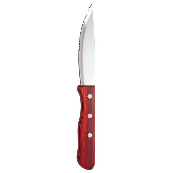 Libbey 200 1432 Beef Baron Steak Knife w/ Red Wood Handle – item 9592001432