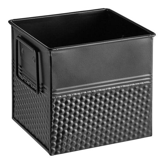 6" Square Hammered Utensil Condiment Organizer – item 124UTNSLSQBK