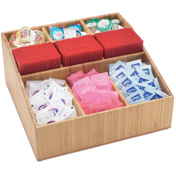 Cal-Mil Bamboo Condiment Organizer - 12" x 12" x 5 1/2" – item 2111714