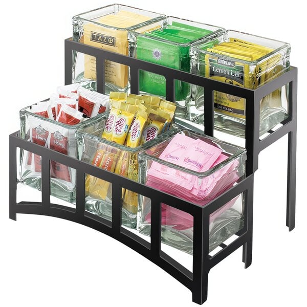 Mission Two Tier Steel Six Jar - 14" x 9" Condiment Display – item 211172313