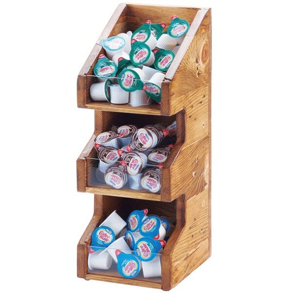 Madera Rustic Pine Condiment Display w/ Bin Face - 7" x 6" – item 211205399