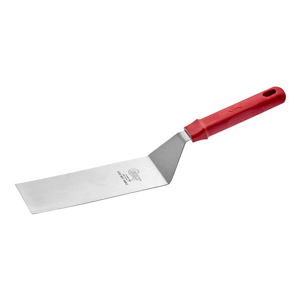 Choice 8" x 3" High Heat Square Turner w/ Red Nylon Handle – item 407TRNY83Q