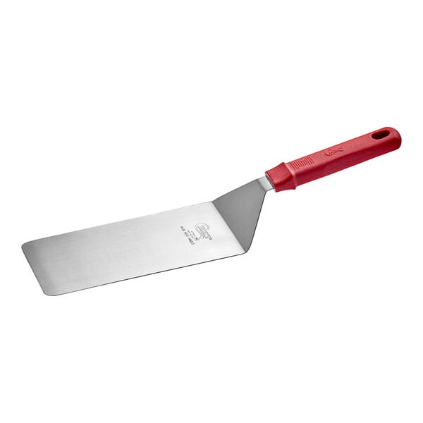 Choice 8" x 4" High Heat Square Turner w/ Red Nylon Handle – item 407TRNY84