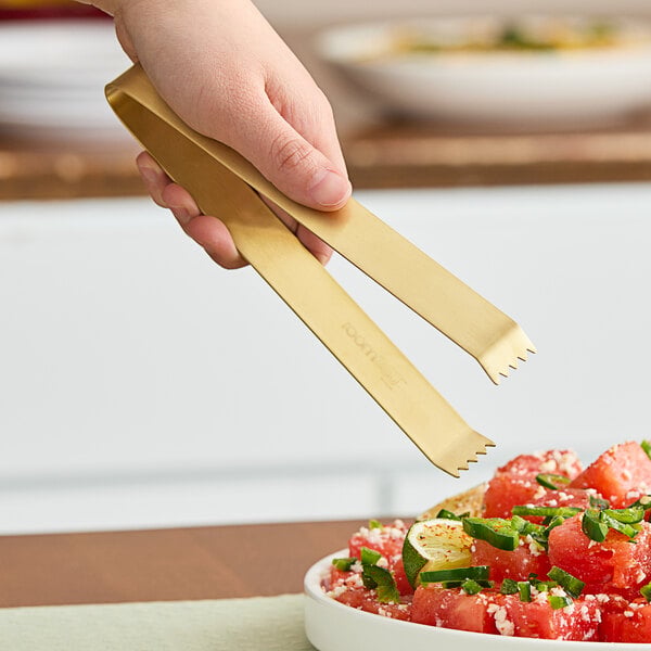room360 7" Matte Brass Brushed Tongs – item 957T021GOS23 image 2