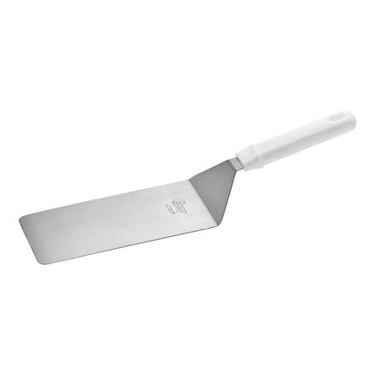 Choice 8" x 4" Square Turner w/ White Polypropylene Handle – item 407TRNRW84