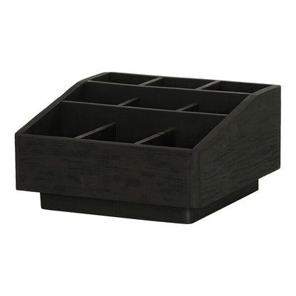 Cal-Mil 12" x 12" Black Wood 9-Section Condiment Organizer – item 21112378913