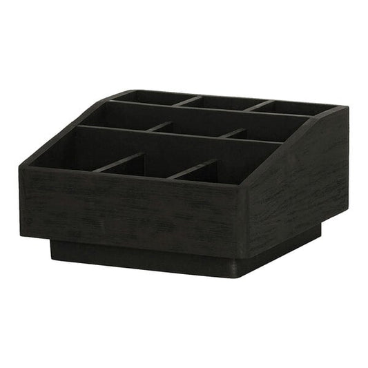 Cal-Mil 12" x 12" Black Wood 9-Section Condiment Organizer – item 21112378913