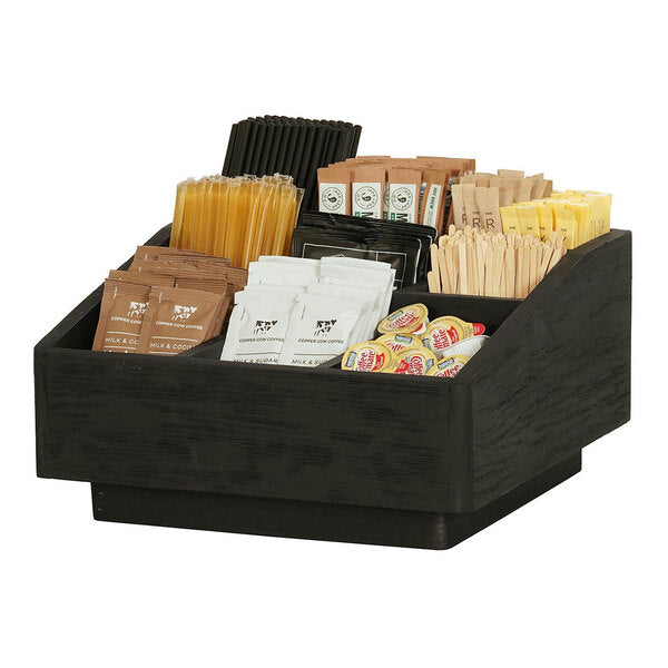 Cal-Mil 12" x 12" Black Wood 9-Section Condiment Organizer – item 21112378913 image 2