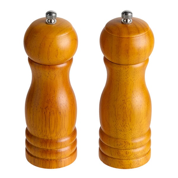 Acopa 6" Matte Wooden Salt / Pepper Mill – item 176PMST06BR