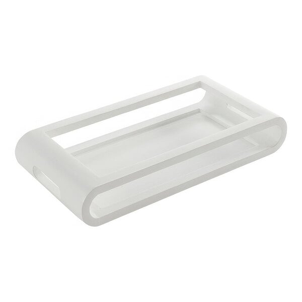 American Metalcraft 17 1/4" x 8 1/2" White Wood Serving Tray – item 124MWTW17
