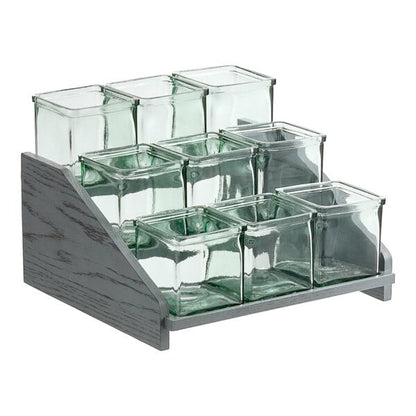 Ashwood Gray Oak 9-Compartment w/ Jars - Condiment Display – item 211383183