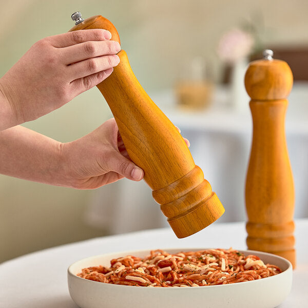Acopa 10" Matte Wooden Salt / Pepper Mill – item 176PMST10BR image 2