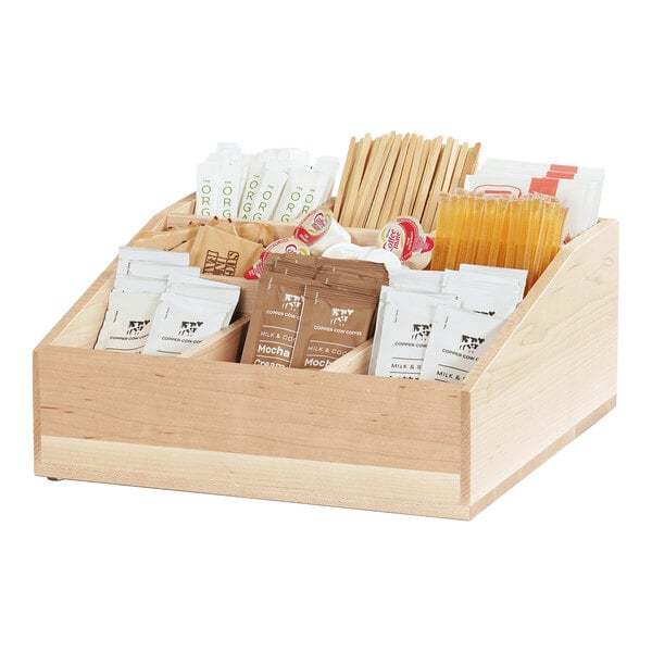Cal-Mil 12" x 12" 9-Compartment Maple Condiment Organizer – item 2111171471 image 2