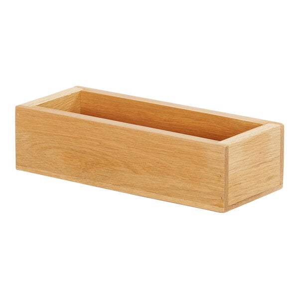 12 3/4" x 5" Oak Condiment Organizer w/ 3 Square Glass Jars – item 211123183321 image 2
