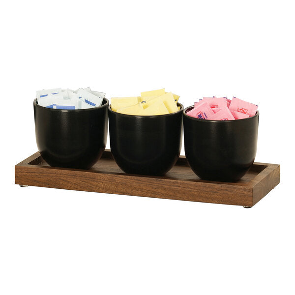 12 3/4" x 5" Condiment Organizer w/ 3 Round Melamine Jars – item 21112320578