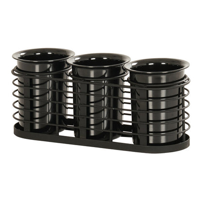 Cal-Mil 16" x 9 1/4" Black Wire 3-Cylinder Condiment Display – item 211123751313 image 2