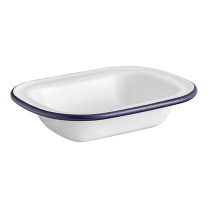 American Metalcraft 8 oz. White Serving Bowl w/ Blue Rim – item 124EWB6 image 2
