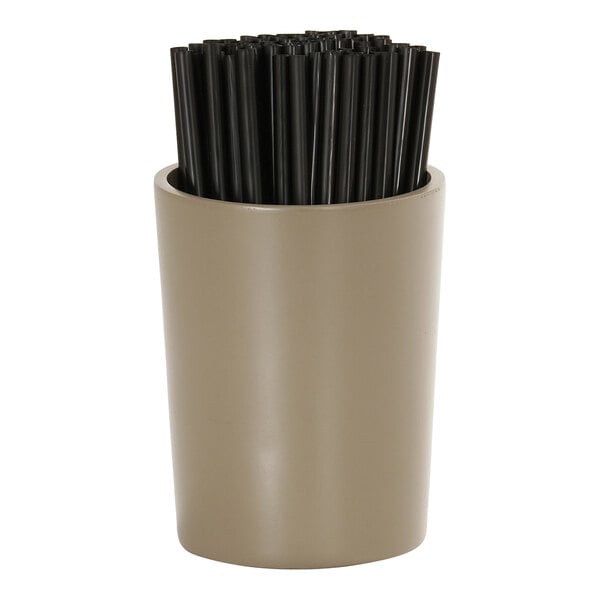 oz. Taupe Round Resin Crock / Jar Condiment Organizer – item 211237425125 image 2