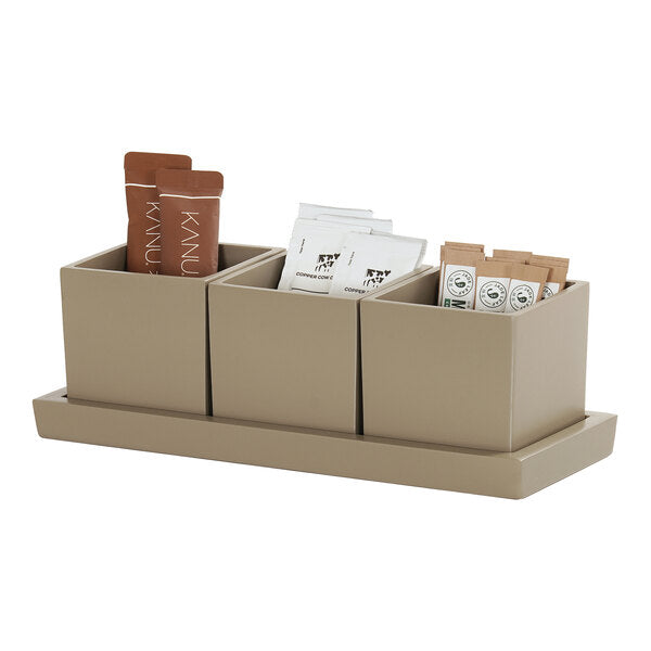 Cal-Mil 3/4" x 5" Taupe Rectangular Resin Condiment Display – item 21123741125 image 2