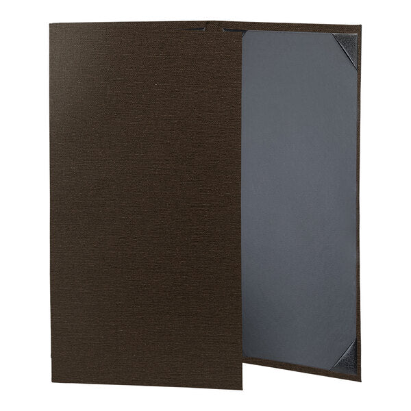 H. Risch, Inc. Linen 8 Menu Cover w/ Album Style Corners – item 759LIN3V814E