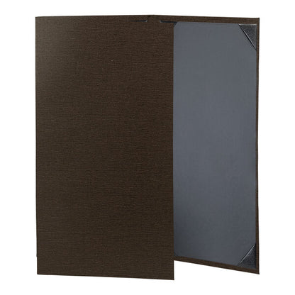 H. Risch, Inc. Linen 8 Menu Cover w/ Album Style Corners – item 759LIN3V814E