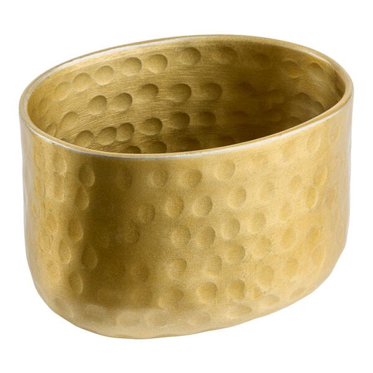 6 oz. Gold Oval Hammered Aluminum Sugar Packet Holder – item 124ASPG
