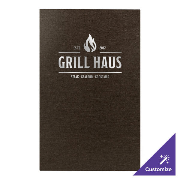 H. Risch, Inc. Linen 8 Menu Cover w/ Album Style Corners – item 759LIN3V814E image 2