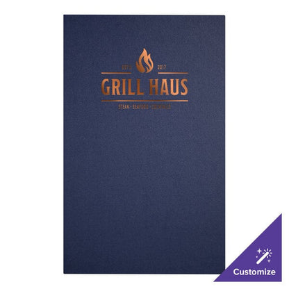 H. Risch, Inc. Linen 8 Menu Cover w/ Album Style Corners – item 759LIN3V814R image 2