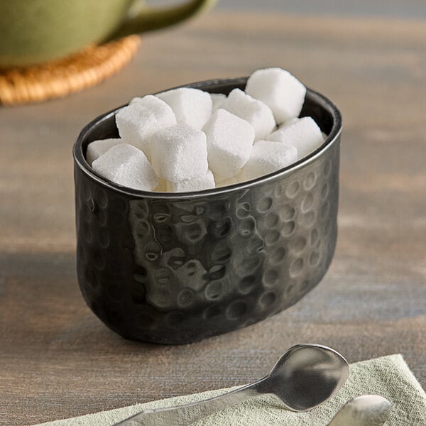 6 oz. Oval Hammered Aluminum Sugar Packet Holder – item 124ASPB image 2