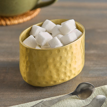 6 oz. Gold Oval Hammered Aluminum Sugar Packet Holder – item 124ASPG image 2