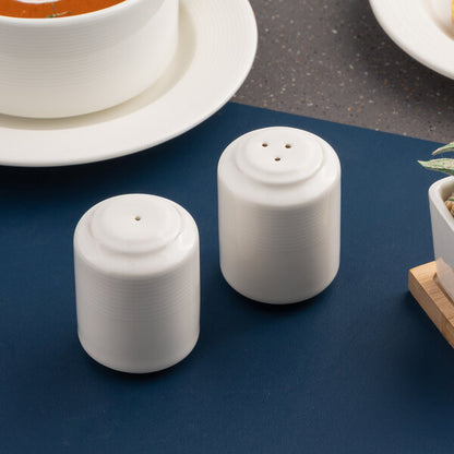 Ariane Orba 2 3/16" White Embossed Porcelain Salt Shaker – item 91B121071001PR image 2