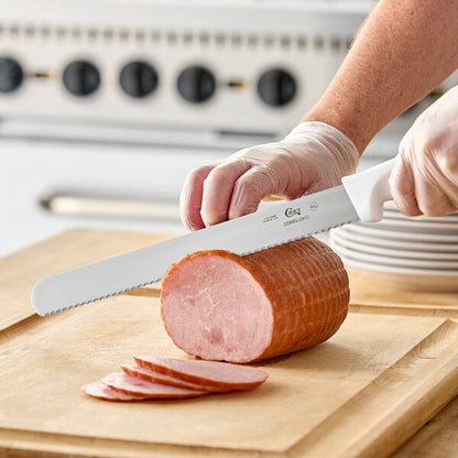 Choice 12" Serrated Edge Bread Knife w/ White Handle – item 220KWSLCSR12 image 2