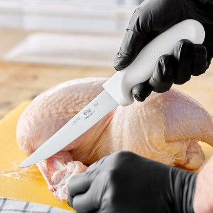 Choice 6" Wide Stiff Boning Knife w/ White Handles – item 220KWBONW6SF image 2