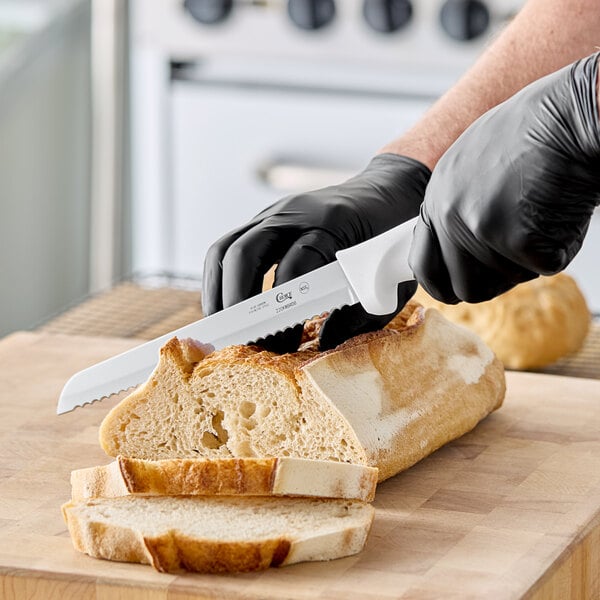 Choice 8" Serrated Edge Bread Knife w/ White Handle – item 220KWBRD8 image 2