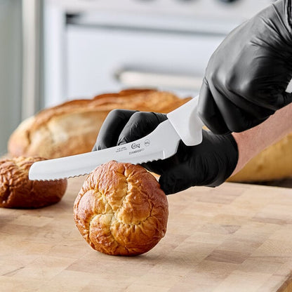 Choice 7" Offset Serrated Edge Bread Knife w/ White Handle – item 220KWBRDOFF7 image 2