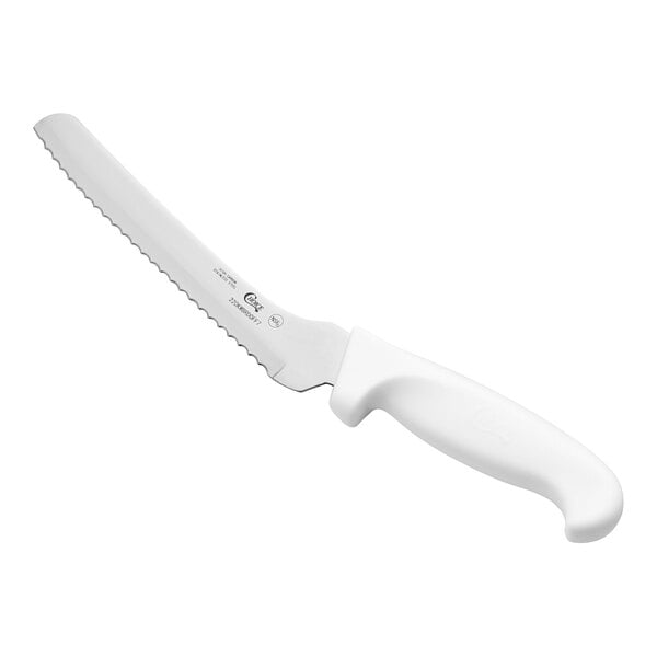 Choice 7" Offset Serrated Edge Bread Knife w/ White Handle – item 220KWBRDOFF7